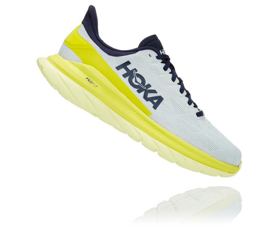 Hoka Australia One One Mach 4 - Mens Running Shoes White - QCUNY-9263